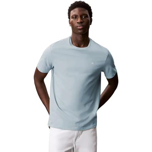 Oferta limitada: Calvin Klein Camiseta de Manga Corta Hombre Smooth Solid tee con Cuello Redondo, Azul (Blue Steam), M de 34.90 EUR a 26.35 EUR (ahorro 24%)