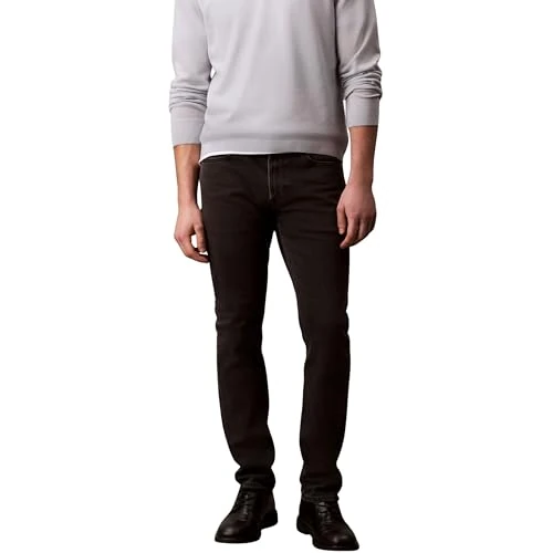 Calvin Klein Uomo Jeans Essential Black Slim Fit, Nero (CK Essential Black), 34W/29L