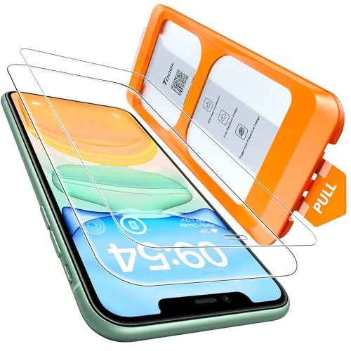 TOCOL Ochraniacz Ekran do iPhone 11, iPhone XR 6,1 cala, Folia Szkło Hartowane, Automatyczne Usuwanie Kurzu, Szybki Montaż, Pełne Pokrycie, Bez Pęcherzyków Powietrza, Twardość Szkła 9H, 2 Sztuki