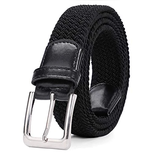 Offerta a tempo: VONMELLI Cintura Elastica Uomo Intrecciata Cintura Uomo in Tessuto Cinturino Elastica Intrecciata Regolabile Casual Cinture Vintage Cinture Da Golf per Jeans Nero M - 33% da 14.99 € a 9.99 €