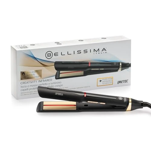 Offerta a tempo: Bellissima Imetec Creativity Infrared, Piastra per capelli lisci, tecnologia raggi infrarossi, 4 elementi riscaldanti, rivestimento ION Ceramic, 11 temperature regolabili da 130 °C a 230 °C - 13% da 78.49 € a 68.49 €