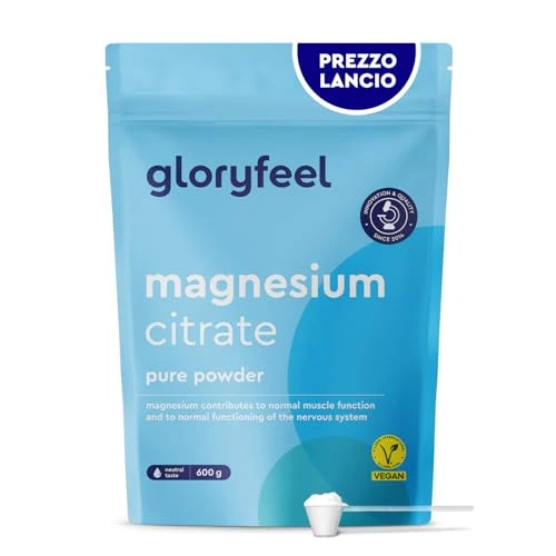 Magnesium Pur, 600g de Poudre (6 Mois de Réserve), Citrate de Magnésium Fortement Biodisponible, Pour Augmenter L'Énergie & Fonction Musculaire Normale*, Végan & Sans Additifs, Testé en Laboratoire