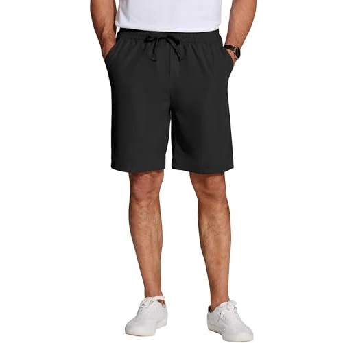 Offerta a tempo: COOFANDY Pantaloncini da Uomo Shorts Estivi Casual dal Taglio Classico con vestibilità Regolare e Coulisse Nero L - 37% da 12.74 € a 7.99 €