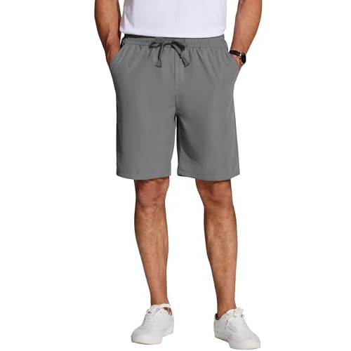Offerta a tempo: COOFANDY Pantaloncini da Uomo Shorts Estivi Casual dal Taglio Classico con vestibilità Regolare e Coulisse Grigio Scuro XXL - 37% da 12.74 € a 7.99 €
