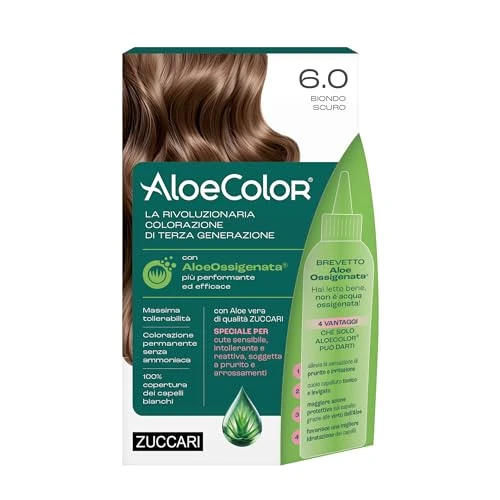 Zuccari AloeColor Coloration pour cheveux de troisième génération à l'aloe oxygénate (6.0 blond foncé, 1)