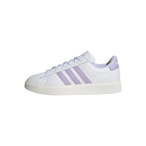 Adidas Donna Grand Court Cloudfoam Lifestyle Court Comfort Shoes, Ftwr White/Powder Plum/Core White, 44 EU