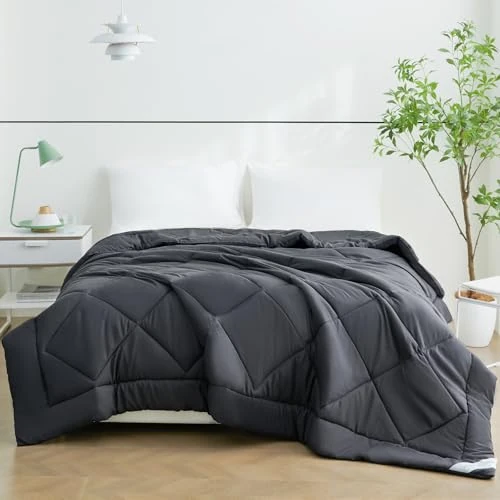 Offerta a tempo: WAVVE Piumino Estivo una Piazza e Mezza - Piumone Leggero 200x200 cm, Trapunta Sottile 200 x 200 in Microfibra Sintetica, Grigio - 26% da 35.99 € a 26.59 €