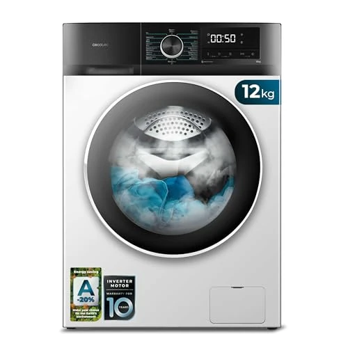 Offerta a tempo: Cecotec Lavatrice a Carica Frontale 12 Kg Bolero DressCode 12500 Inverter. 1400rpm, Inverter Plus, 16 programmi, Classe A, SteamMax, Pearl Drum, Delay Start, Drum Clean, Display, Allergy Care, Stop&Go - 9% da 429.00 € a 389.00 €