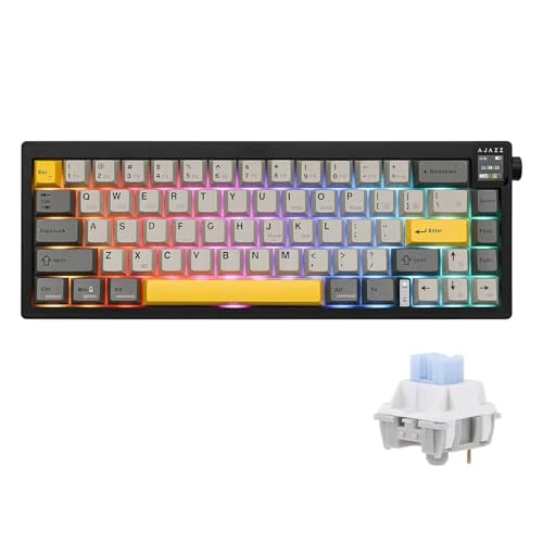 Offerta a tempo: MechLands AK650 65% guarnizionetastiera meccanica, 3 modalità 3,5" TFT schermo, batteria 5000 mAh, tastiera hot-swappable flessibile PCB"} - 0.00% da 86.74 € a 86.74 €