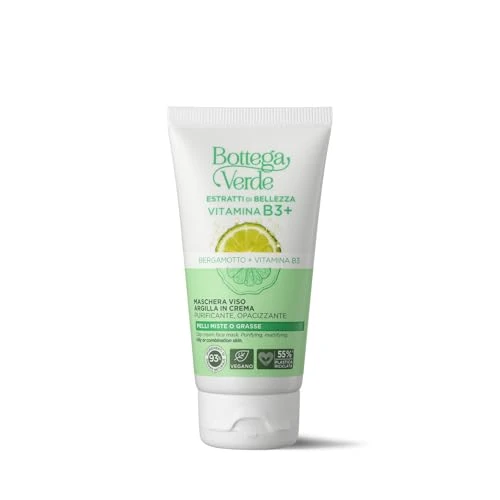 Offerta a tempo: Bottega Verde - Maschera Viso, Estratti di Bellezza, Argilla in Crema, 75 ml, Purifica e Opacizza, per Pelli Miste o Grasse, con Bergamotto e Vitamina B3 - 50% da 20.00 € a 9.99 €