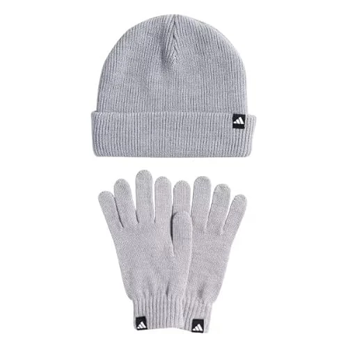 Oferta limitada: adidas Unisex Adulto Glove + Beanie Pack, Light Grey Heather/White, M de 30.00 € a 12.57 € (ahorro 58%)