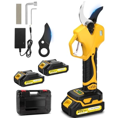 Begrenztes Angebot: Akku Astschere, 50MM Astschere Akku, Mit Bildschirm, bürstenlosem 1000-W-Motor, 2 2000-mAh-Akkus, 2 SK7-Klingen, 1000 Schnitte pro Ladung, geeignet für Obstgärten und Bauernhöfe von 109.99 EUR auf 109.99 EUR (Rabatt 0%)