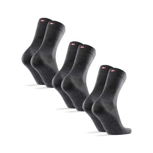 Offerta a tempo: DANISH ENDURANCE Calze in Lana Merino, Calzini Classici Traspiranti, da Uomo e Donna, 3 o 5 Paia, Grigio, 48-51 - 52% da 41.95 € a 19.95 €