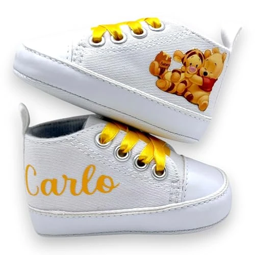 LulluLab Scarpine Neonato personalizzate con nome, primi passi, ottima idea regalo. (Winny 6-9 mesi)