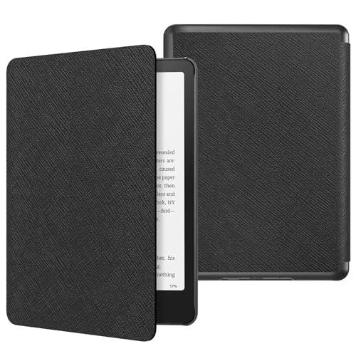 MoKo Case for All-new 7" Kindle Paperwhite 12th Generation 2024&Kindle Colorsoft Signature Edition 2024, Lightweight PU Protective Shell Cover with Auto Wake/Sleep for Kindle Paperwhite 2024, Black