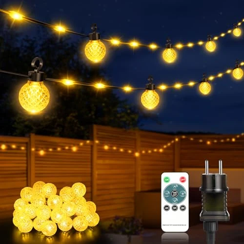 Oferta limitada: Guirnalda Luces Exterior, 200LED 32M Luces Jardin Exterior Regulable con Mando a Distancia, 8 Modos, Función de Temporización, IP65 Impermeable Luces Jardin para Exterior, Jardín, Boda, Fiesta, Balcón de 32.99 € a 16.99 € (ahorro 48%)