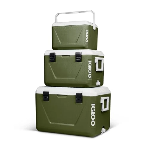 Zeitlich begrenztes Angebot: IGLOO Stapelbare Passiv‑Kühlboxen Set 55 L + 27 L + 11 L – Platzsparende Camping‑Kühlboxen, robust & leicht, ideal für Picknick, Strand, Outdoor & Freizeit – Ineinander verstaubar, Grün von 150.30 € auf 99.99 € (33% Rabatt)