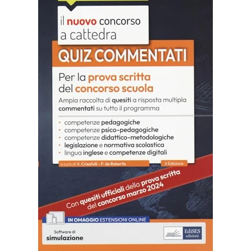 Quiz commentati per la prova scritta del concorso scuola. Con software di simulazione