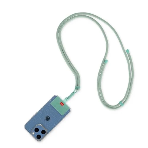 Tijdelijke aanbieding: Legami - Always Together, Smartohone Laynard, verstelbare omhangband met metalen haak, veilige sluiting, stickers, melk en mint, 70 cm van 12.98 € naar 12.98 € (0.00% korting)