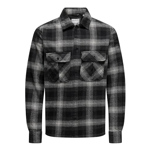 Tijdelijke aanbieding: ONLY & SONS Onscedric Life Check Overshirt Noos, Handvat, XS van 59.99 € naar 29.99 € (50% korting)