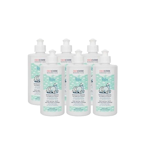 Offerta a tempo: Deacare Baby KIT 6 DETERGENTE BIBERON TETTARELLE E CIUCCI con Enzimi di Origine Naturale, Senza Profumo, Detersivo Biberon, Rimuove Residui Cibo e Sanitizza, Dermatologicamente Testato - 6x400ml - 8% da 25.90 € a 23.81 €