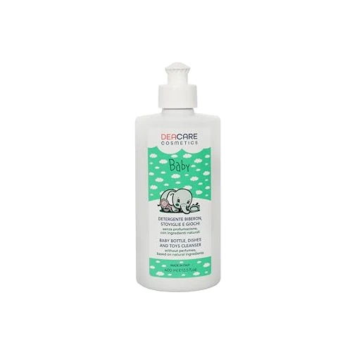 Offerta a tempo: Deacare Baby DETERGENTE BIBERON STOVIGLIE E GIOCHI con Enzimi di Origine Naturale, Senza Profumo, Detersivo Biberon, Rimuove Residui Cibo e Sanitizza, Dermatologicamente Testato - 400ml - 49% da 9.54 € a 4.90 €