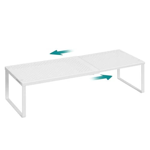 Offerta a tempo: SONGMICS Scaffale Portaspezie, Estensibile, Organizzatore da Cucina, Scaffale da Cucina Piccolo, Organizzatore per Armadio, Metallo, Scarpiera, Bianco Opaco KCS007W01 - 28% da 23.99 € a 17.27 €