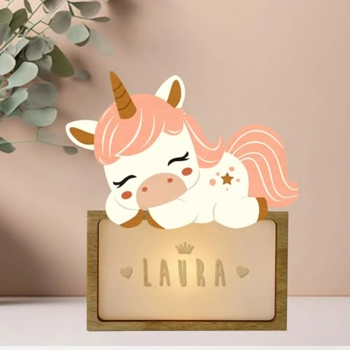 Offre limitee: WONDEE Lampe Veilleuse Bébé Personnalisée et Veilleuse Enfant Personnalisée Licorne - Accesoire Cadeau Bebe naissance personnalisé Garcon et Fille - Lampe de Chevet Bebe (comprend câble USBC) de 29.99 EUR a 29.99 EUR (economie 0%)
