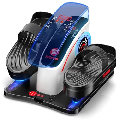 FOUSAE Mini Eliptica Pedales, Mini Eliptica Pedales Eliptica Estaticos Personas, Control Remoto, 15 Velocidades, Motor silencioso Mejorado de 80 W, Pedaleador Electrico para Mayores y Ancianos