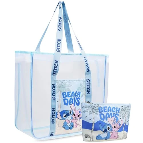 Offre limitee: Get Trend Disney Stitch Sac de Voyage Femme e Ado Maille Grand Sacs Cabas con Petite Pochette Zippée Sac de Plage Cadeau pour Elle (Bleu Stitch Angel) de 22.99 EUR a 17.49 EUR (economie 24%)