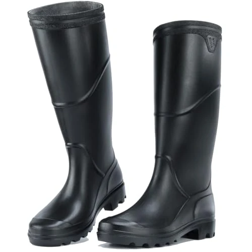 Limitiertes Angebot: Donbest Gummistiefel Herren Damen Hoch Regenstiefel Langschaft Halbschaft Kurzschaft Wasserdichte Garten Stiefel Anti Rutsch Wellington Boots Rain Boots,Schwarz3,EU42 von 39.99 EUR auf 19.60 EUR (Spare 51%)