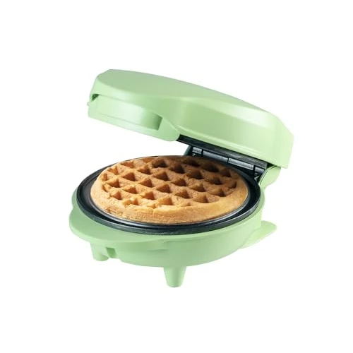 Limitiertes Angebot: Bestron Mini-Waffeleisen für klassische Waffeln, kleiner Waffelmaker mit Antihaftbeschichtung, für Kindergeburtstage, Familienfeiern, Ostern oder Weihnachten, Retro Design, Farbe: Mint Mattiert von 16.99 EUR auf 13.59 EUR (Spare 20%)