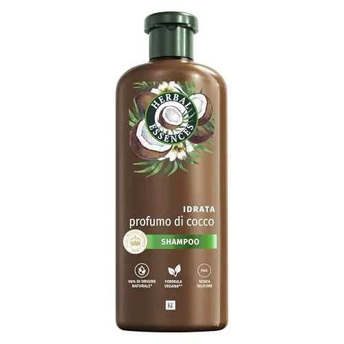 Herbal Essences Champú con aroma a coco, muy seco, vegano, 250 ml