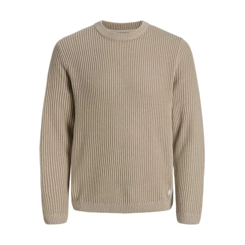 JACK & JONES Jjedover Knit Crew Neck Sn, Beige Clair, XS