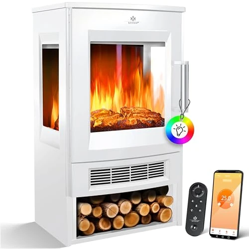 Tijdelijke aanbieding: KESSER® Elektrische open haard met verwarming, panorama-kijkvenster, ventilatorkachel, 9 LED-vlameffecten, kleurmodi, afstandsbediening, WiFi-app, 900/1800W, elektrische open haard met haardvuureffect van 203.80 € naar 203.80 € (0.0