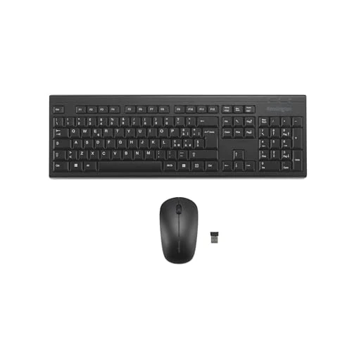 Offerta a tempo: Kensington KM150 EQ Set tastiera e mouse wireless, per Windows e MacOS, ricevitore USB 2,4 GHz Nano, tastiera numerica a grandezza naturale, mouse silenzioso 1200 DPI, layout QWERTY, nero, K75562IT - 35% da 38.62 € a 25.10 €