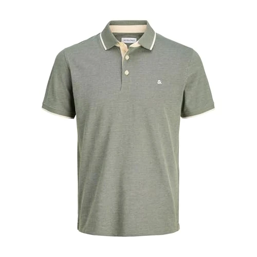 JACK & JONES Men's Jjepaulos Polo SS Noos Polo Shirt, Green (Duffel Bag), M