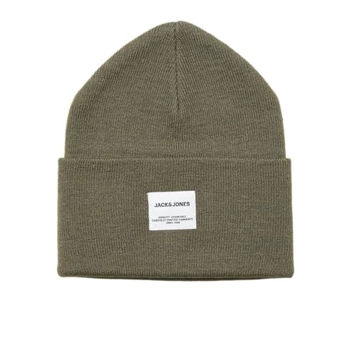 Jack & Jones Jaclong - Gorro de Punto Noos, Verde Oliva, Talla única