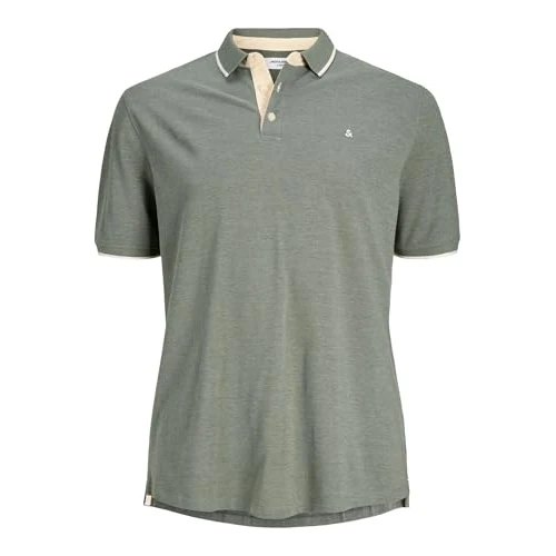 Limited-time offer: JACK & JONES Male Polo Shirt Plus Size Plain Polo Shirt, Green (Duffel Bag), 5XL from 19.56 £ to 15.68 £ (save 20%)