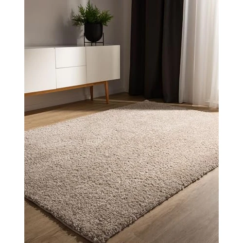 Oferta limitada: benuta Basic Alfombra Salon Pelo Largo Sohari salón - Beige 160x230 cm - Minimalista - Suave Lavable - Dormitorio, Pasillo, Comedor - Suelo Radiante de 135.00 EUR a 98.21 EUR (ahorro 27%)