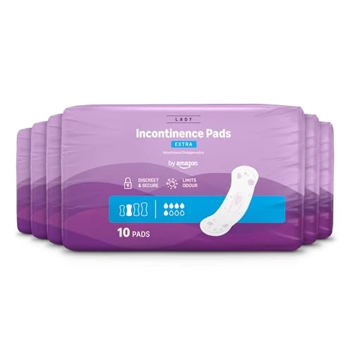 Limited-time offer: by Amazon Extra Incontinence Adult Pads, 60 Incontinence Pads (6 Packs of 10 Pads), Individually Wrapped, Unscented from 8.79 £ to 8.79 £ (save 0.00%)