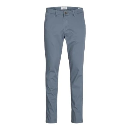 Zeitlich begrenztes Angebot: Slim Fit Chino Hose Grau 30/34 | Slim Fit, Einfarbig, Casual, Bei max. 40°C waschen von 39.99 € auf 21.54 € (46% Rabatt)