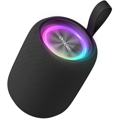 oraolo Enceinte Bluetooth Portable sans Fil, Bluetooth 5.3, Entrée AUX&TF-Card, Basses Puissantes, Surround Stéréo, Étanche IPX6, Petite Haut-Parleur sans Fil pour Les Voyages/Sport/Fêtes/Cyclisme