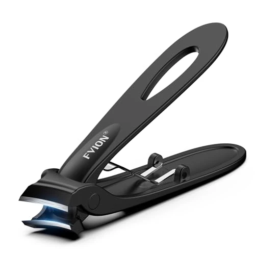 Offerta a tempo: FVION Tagliaunghie Professionale Grande per Uomo e Donna, Tagliaunghie in Acciaio Inossidabile per Unghie Spesse o Incarnite, Testa Curva Angolata, Nero - 35% da 9.99 € a 6.45 €