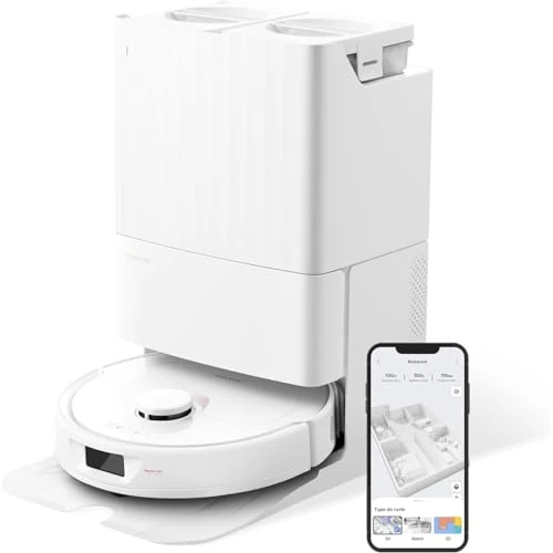 Roborock Qrevo Robot Vacuum Cleaner 5500 Pa, Double Rotary Mop, 3D Mapping Automatic Functions Empty/Wash/Drying White (Refurbished)