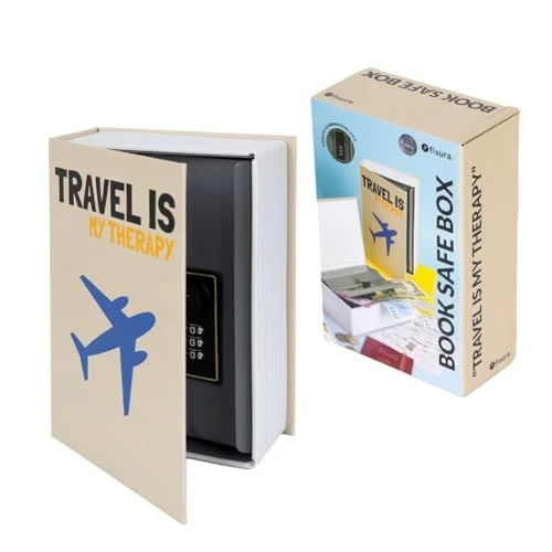 Zeitlich begrenztes Angebot: Fisura – Tresor in Buchform "Travel is my therapy". Originaler Buchsafe mit Zahlenschloss. Versteckte Geldkassette. Originale Kassette mit Schloss. Maße: 18 x 11,5 cm von 23.50 € auf 23.50 € (0.00% Rabatt)