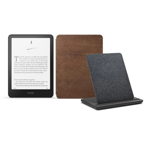 KKindle Paperwhite Signature Edition (version 2024) 32 GB sans publicité, une housse en cuir Amazon Premium et une station de chargement sans fil conçue pour Amazon