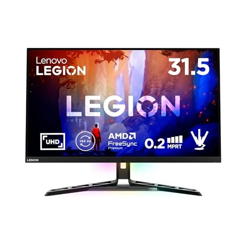 Lenovo Legion Y32p-30 Monitor Gaming 31.5" UHD (3840x2160), IPS, 0.2ms, 144Hz, Altoparlanti, Regolabile, AMD FreeSync Premium, HDMI 2.1 + DP + USB-C