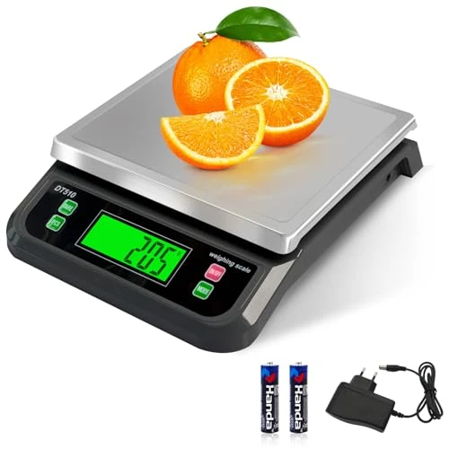 Oferta limitada: YBVXYV Grande Báscula de Cocina digital, 40kg/88lbs bascula cocina profesional con Pantalla LCD Acero Inoxidable Balanza Alimentos con Función Tara y PCS 6 Unidades bascula cocina Para peso repostería de 40.99 EUR a 36.89 EUR (ahorro 10%)