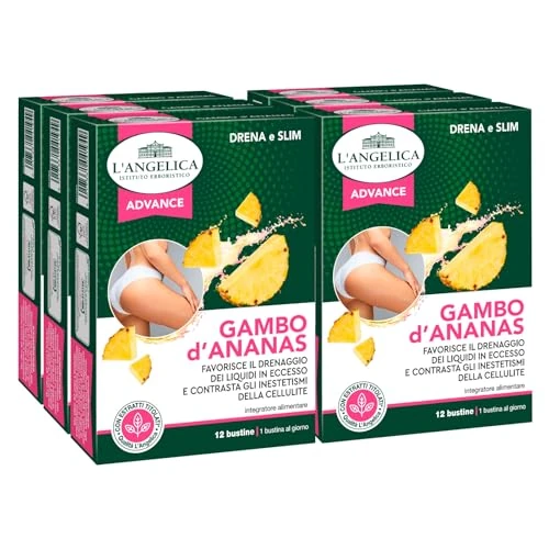 Offerta a tempo: L'Angelica Gambo d'Ananas Integratore Alimentare Drenante Vegan Senza Lattosio e Gluten Free - 72 Bustine - 6% da 32.99 € a 31.09 €